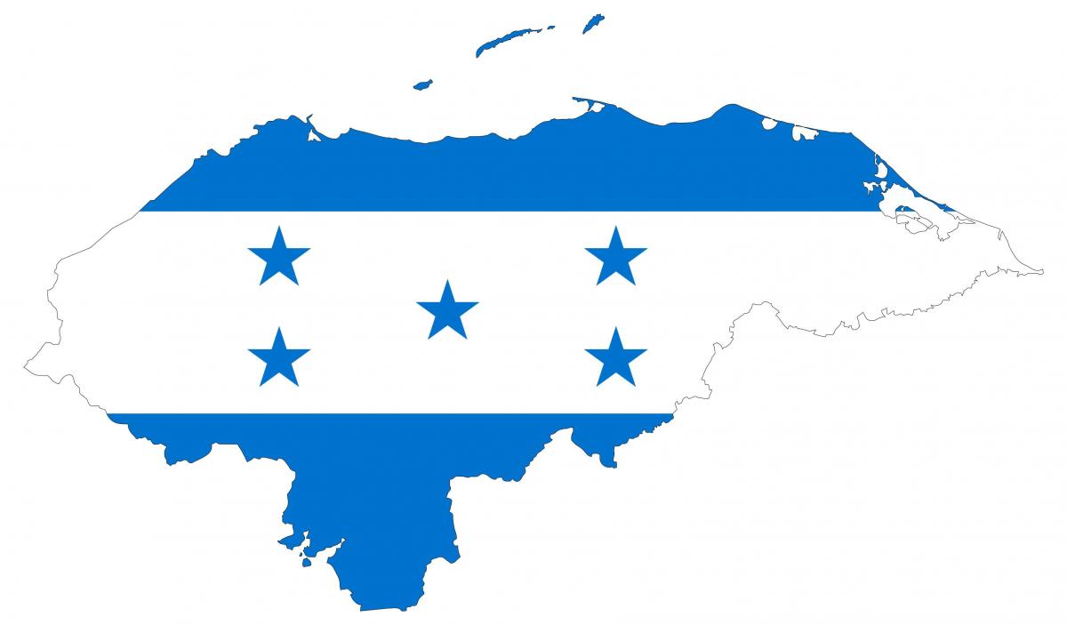 Karte von Honduras-Flagge