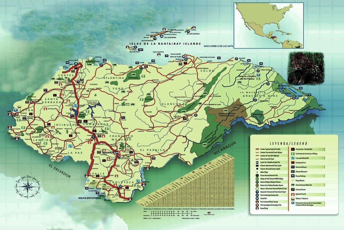 Karte von Honduras Geographie