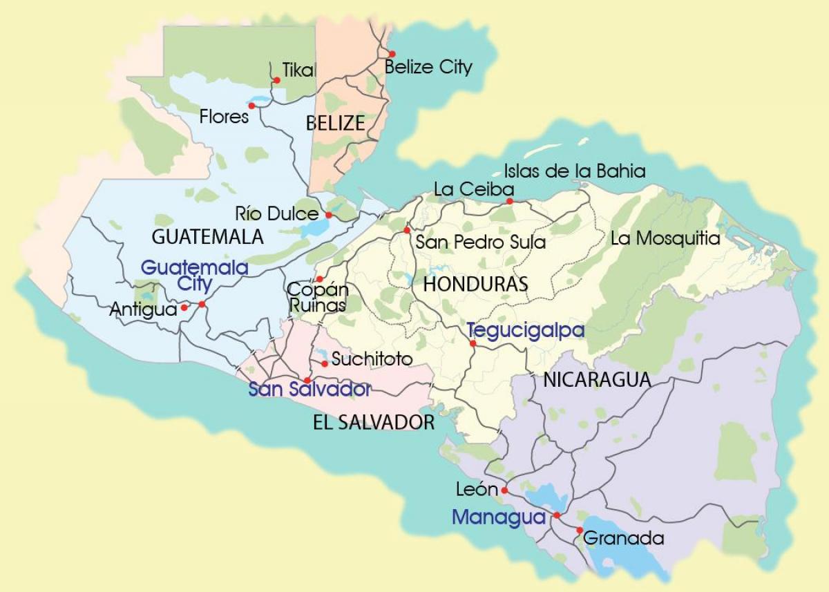 Karte von mosquitia in Honduras