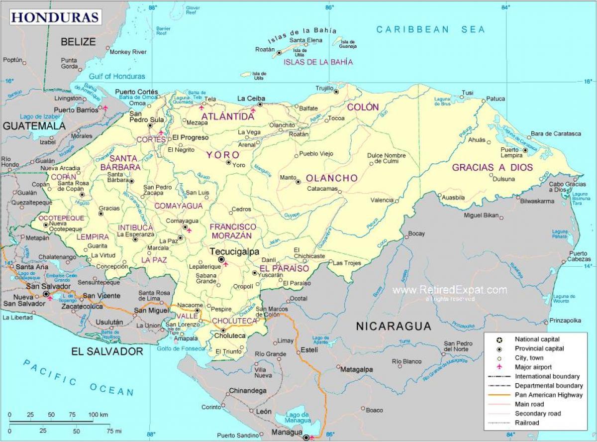 Honduras Politische Karte Images And Photos Finder