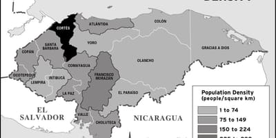 Karte von Honduras Bevölkerung