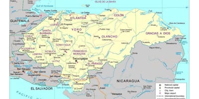 Honduras Flüsse Karte
