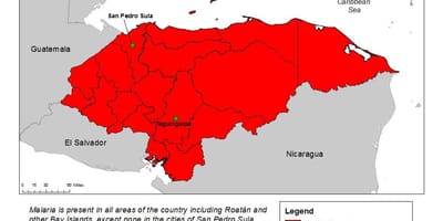 Karte von Honduras malaria