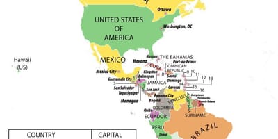 Karte von Honduras Südamerika