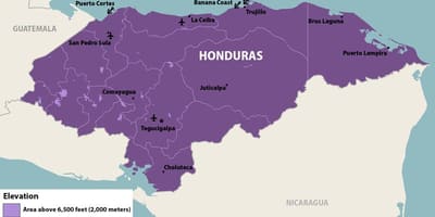 Karte von Honduras zika