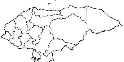 Karte leere Karte von Honduras