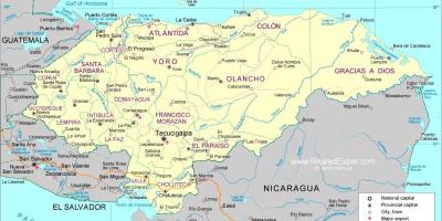 Karte politische Karte von Honduras