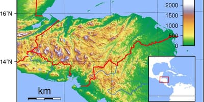Karte von Honduras topographische
